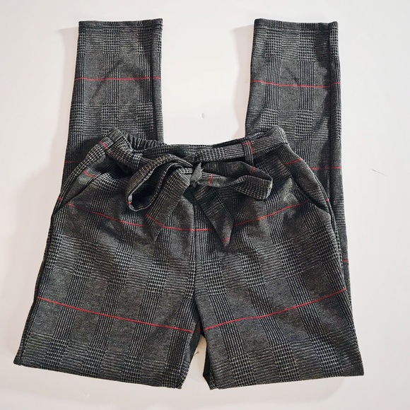 Love Tree High-Waist Plaid Tied Waist Casual Pants - Picture 2 of 4